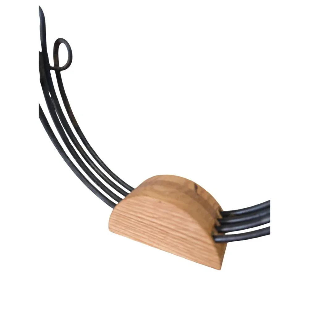 Wrought Iron Skewer Set w/ Wood Base Rustic Artisan Kabob Charcuterie - Picture 5 of 11